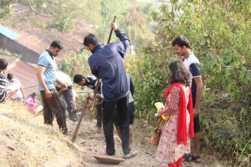 Cleaning of Village parkhandale and making staircase near Vidyamandir, parkhandale